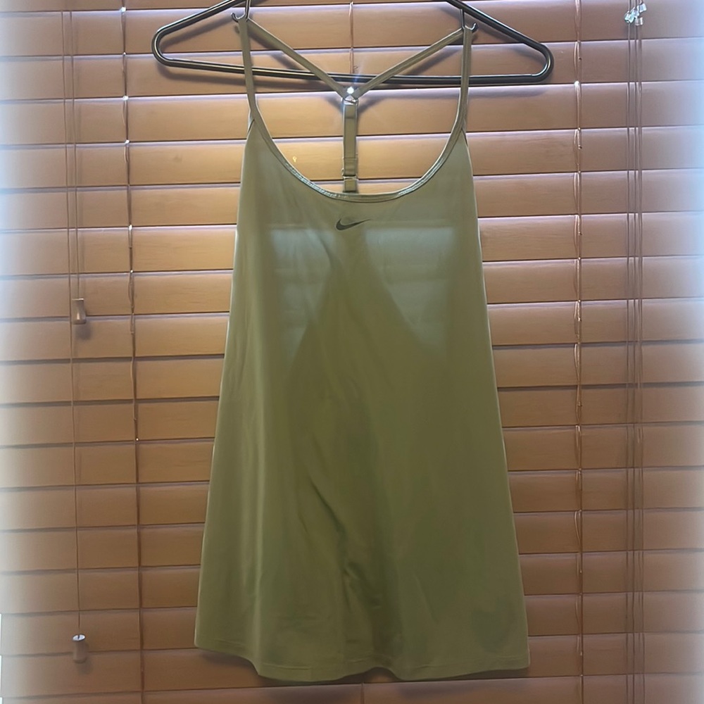 Olive green women’s active wear tank top